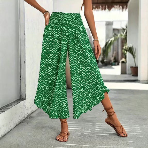 Pantalon Fluide à Pois-Coupe Large