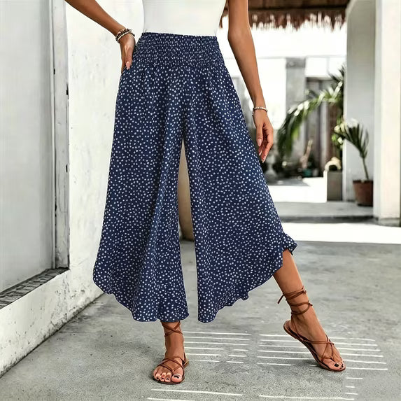 Pantalon Fluide à Pois-Coupe Large