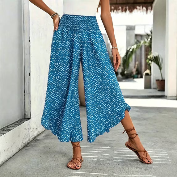 Pantalon Fluide à Pois-Coupe Large