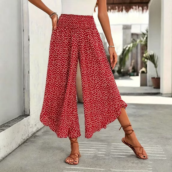 Pantalon Fluide à Pois-Coupe Large